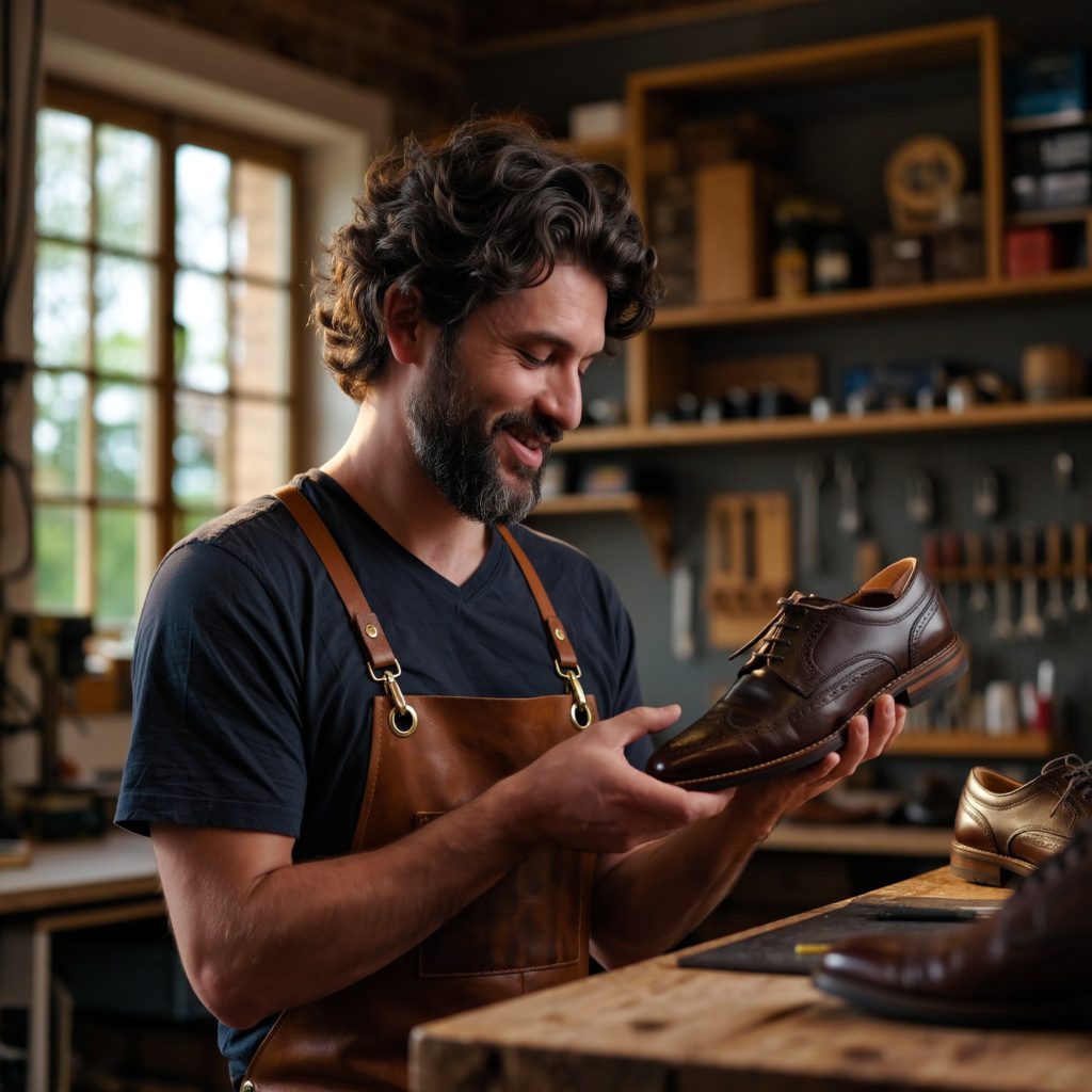 A cipész csillogó szemekkel vizsgálja az általa készített egyedi Cipót