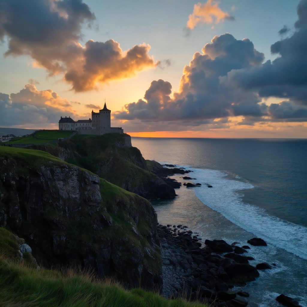 Skót kastély a dombtetőn