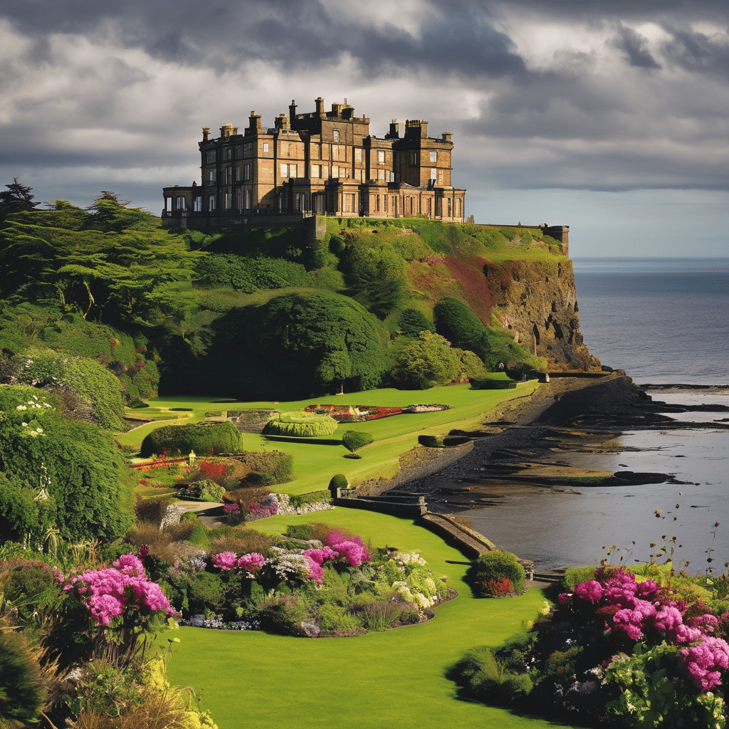 Culzean Castle a tengerparti sziklákra építve parkjával és kilátásával elvarázsolja a látogatókat.